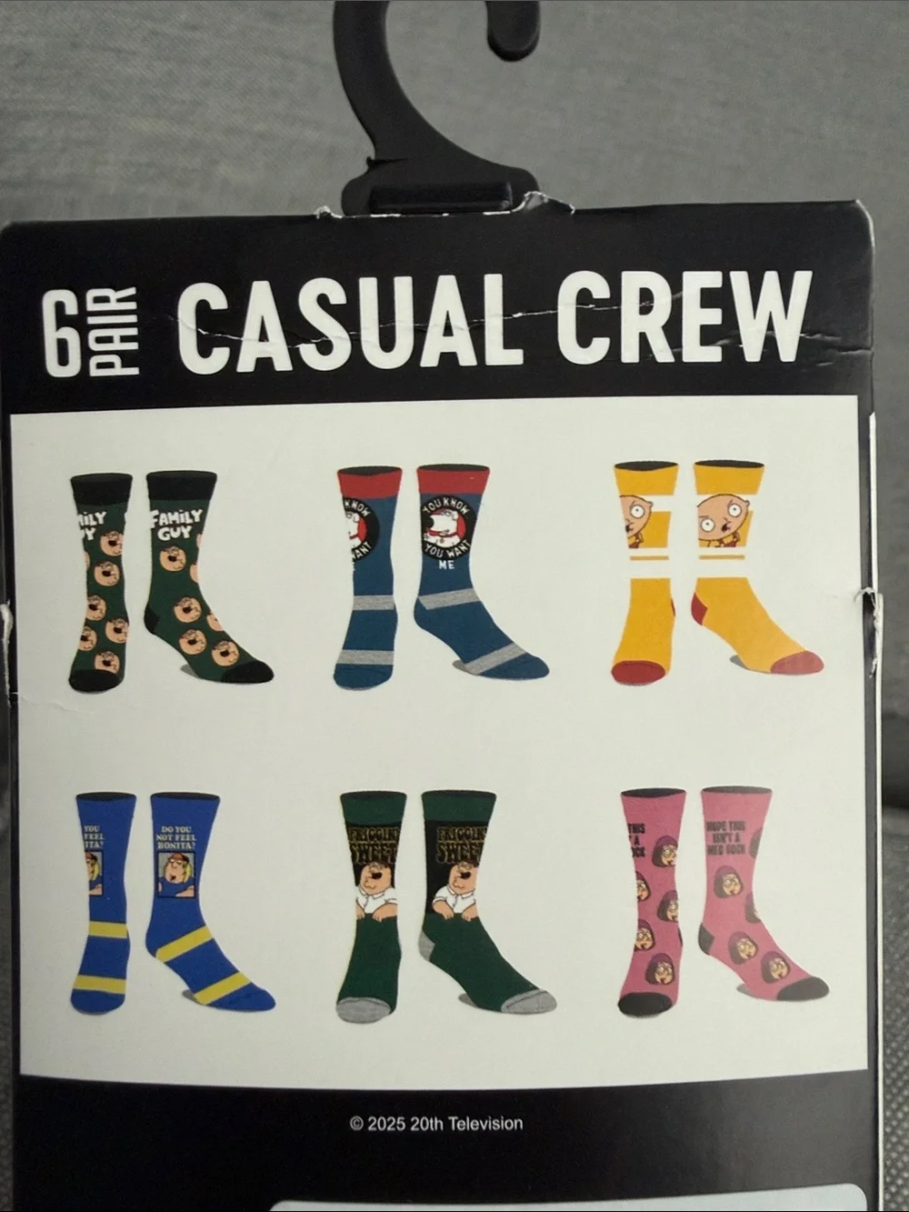 “Family Guy” Casual Crew Socks - Green/Black Multicolor